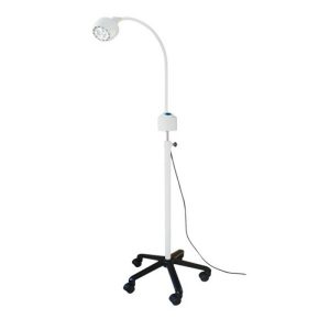 Lampa badawczo-zabiegowa FLH-2 LED, ze statywem na pięciu kółkach (z gęsią szyją, bezcieniowa)-przejezdna -1 kółko z blokadą