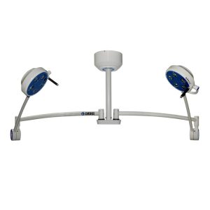 Lampa bezcieniowa LED L21-25TD zabiegowo-diagnostyczna dwuczaszowa sufitowa i opcja bezdotykowego wł./wył. oraz regulacji natężenia oświetlenia