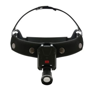 Bezprzewodowa lampa czołowa typu CLAR (naczołowa) na czepcu – zasilanie akumulatorowe USB